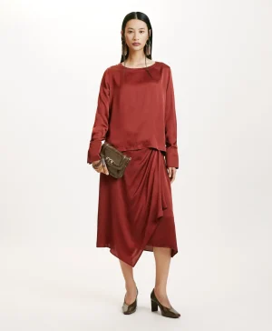 Momoni BLUSA KENTA IN SETA LAVATA-MOSTO D'UVA Mostod'Uva New