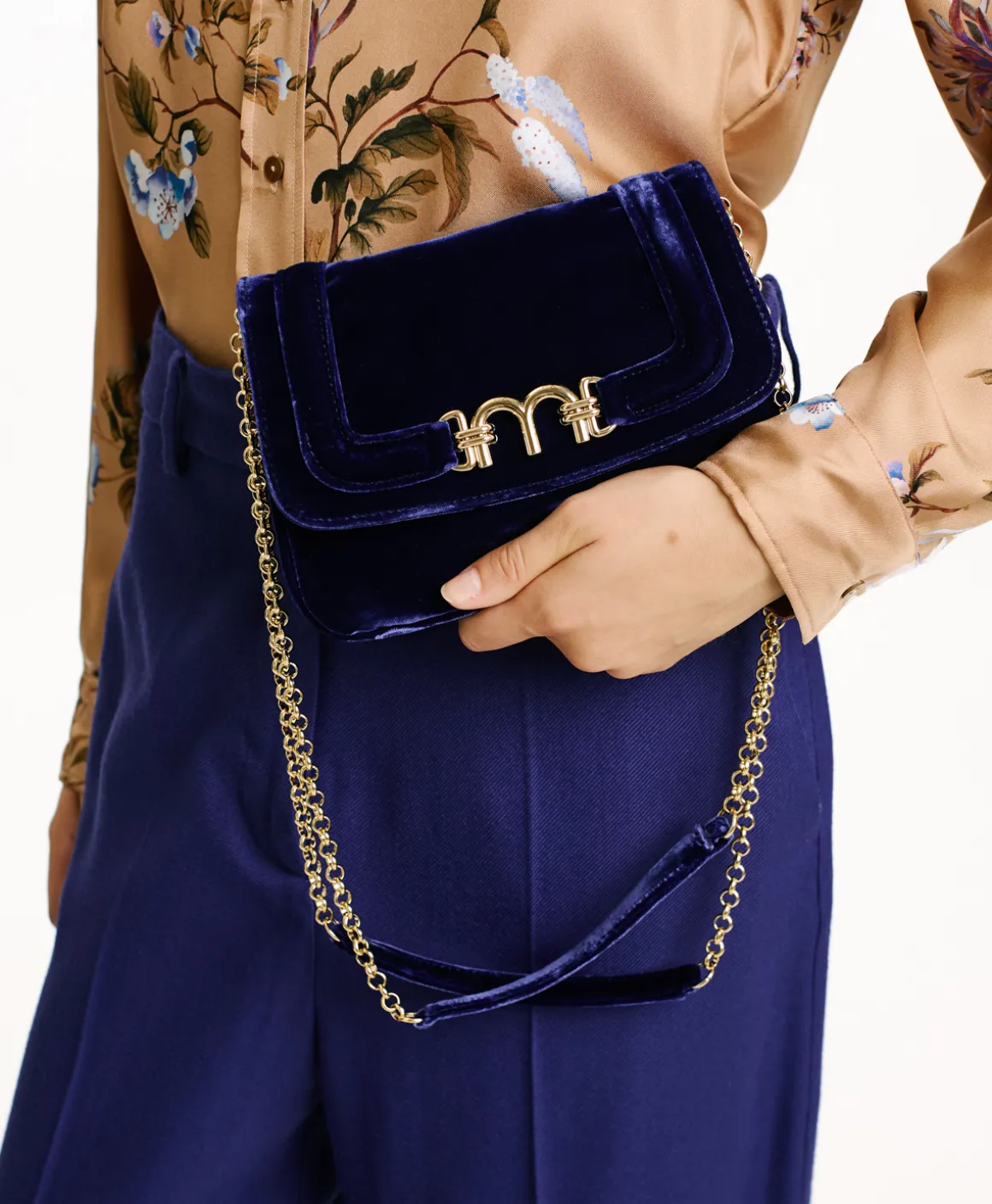 Momoni BORSA MIMI' FLORE IN VELLUTO LISCIO- Lavanda Flash Sale