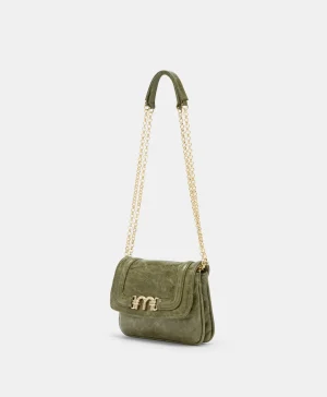 Momoni BORSA MIMI' FLORE IN PELLE NAPLAK-VERDE OLIVA VerdeOliva Outlet