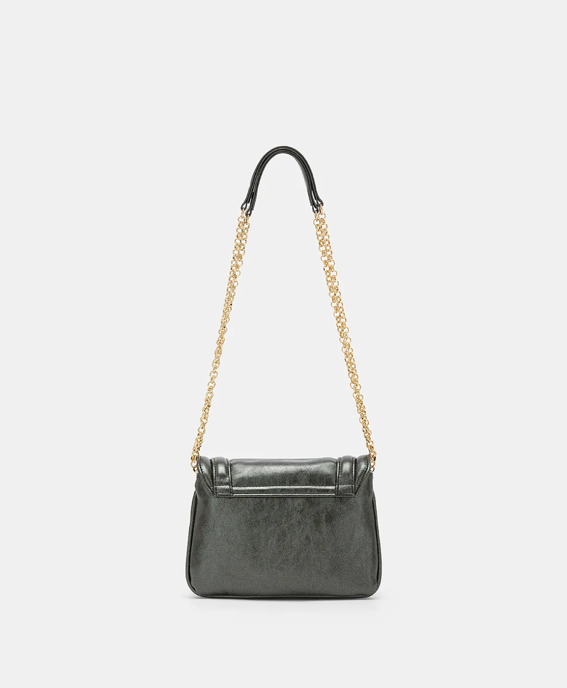 Momoni BORSA MIMI' FLORE IN ECOPELLE LAMINATA- Nero Discount