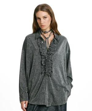 Momoni CAMICIA BILANCIA IN JERSEY LUREX -GRIGIO SCURO GrigioScuro Online