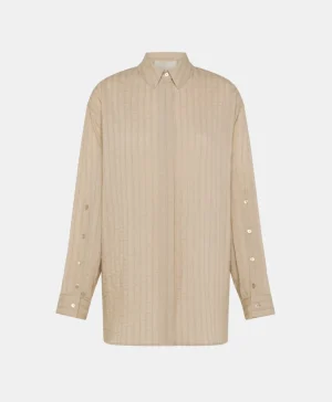 Momoni CAMICIA IWAKI IN POPELINE OPERATO- Sabbia/Cacao Fashion