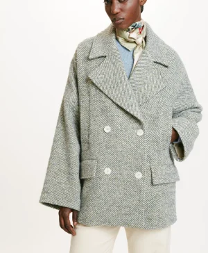 Momoni CAPPOTTO ICHIKA BIS IN CHEVRON BICOLORE-CERULEO MULTICOLORE CeruleoMulticolore Shop