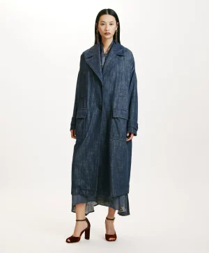 Momoni CAPPOTTO JUNKO IN DENIM COLOR FERMO-BLU JEANS BluJeans Store