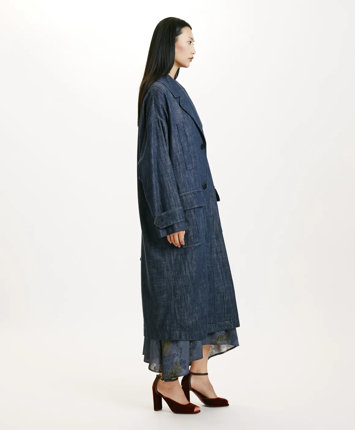 Momoni CAPPOTTO JUNKO IN DENIM COLOR FERMO-BLU JEANS BluJeans Store