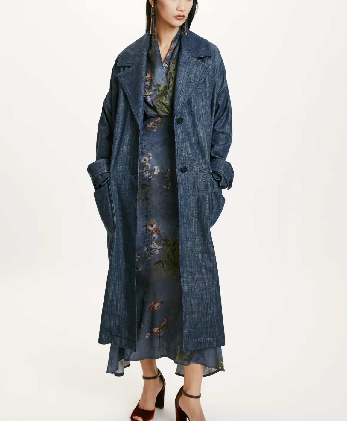 Momoni CAPPOTTO JUNKO IN DENIM COLOR FERMO-BLU JEANS BluJeans Store