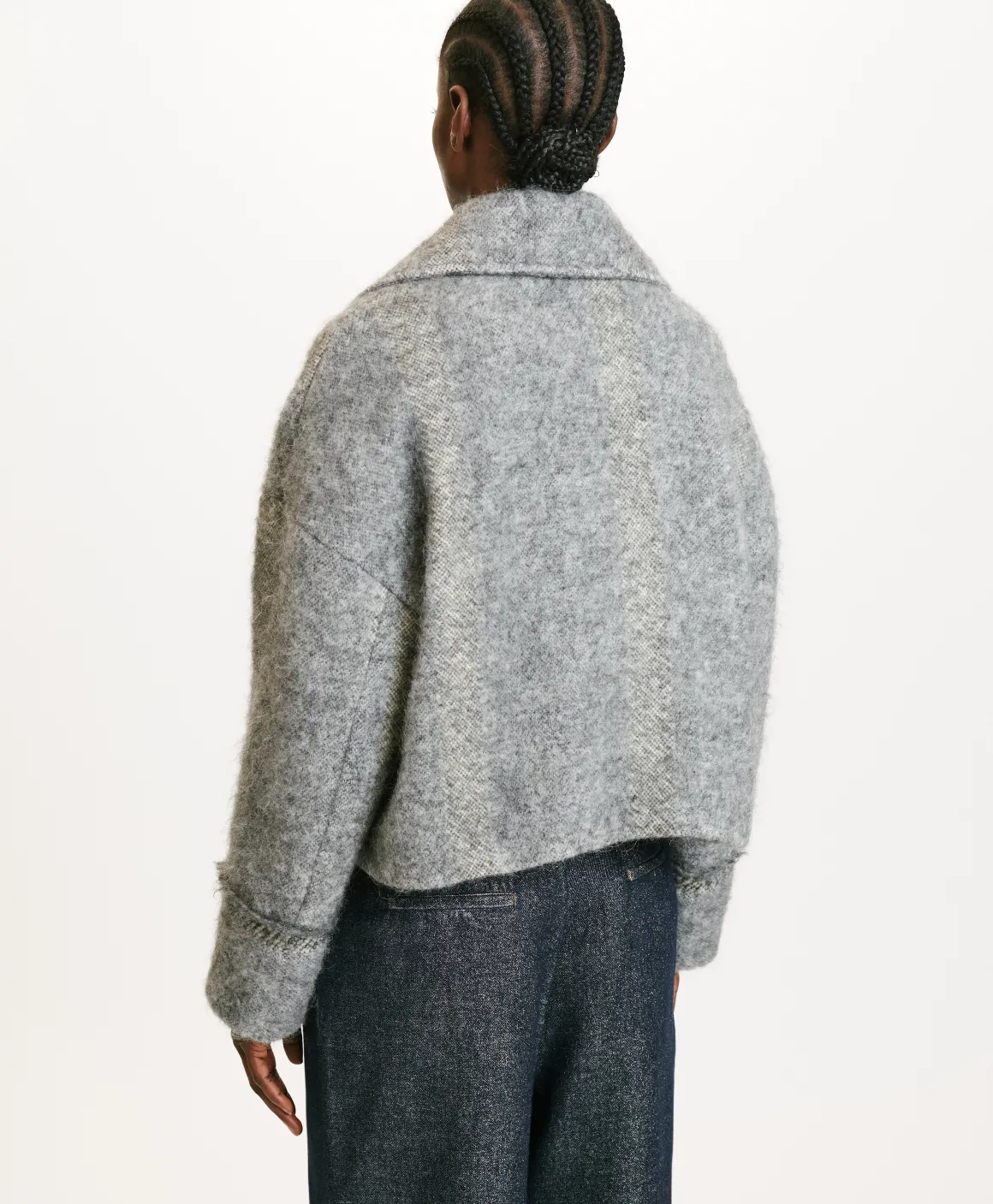 Momoni CAPPOTTO KENPI IN PANNO LANA ALPACA GARZATO- Grigio Best