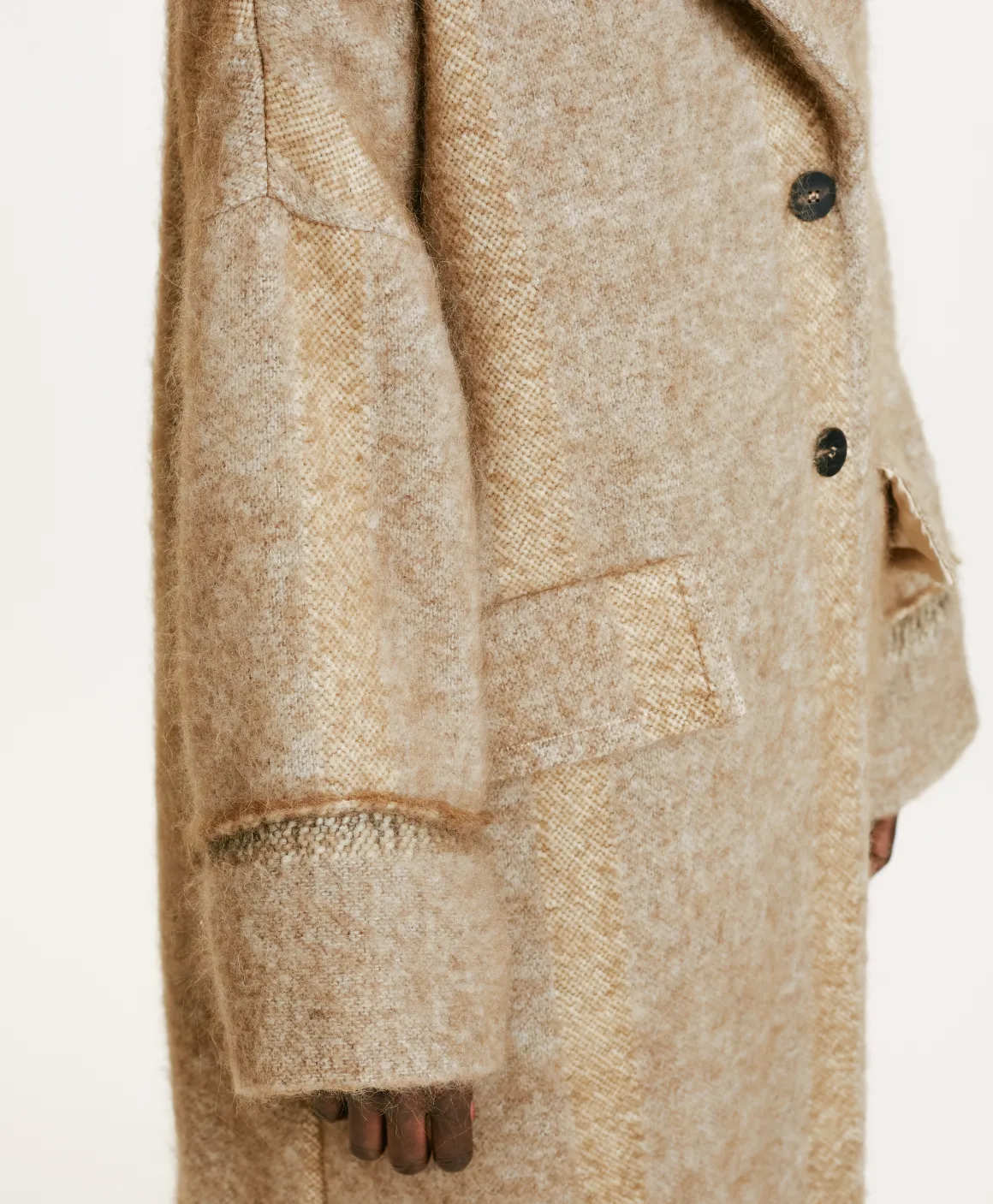 Momoni CAPPOTTO SHIRUKO IN PANNO LANA ALPACA GARZATO- Beige Online