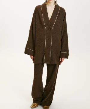 Momoni CAPPOTTO TARA IN PIED DE POULE SEERSUCKER-CACAO MULTICOLORE CacaoMulticolore Online