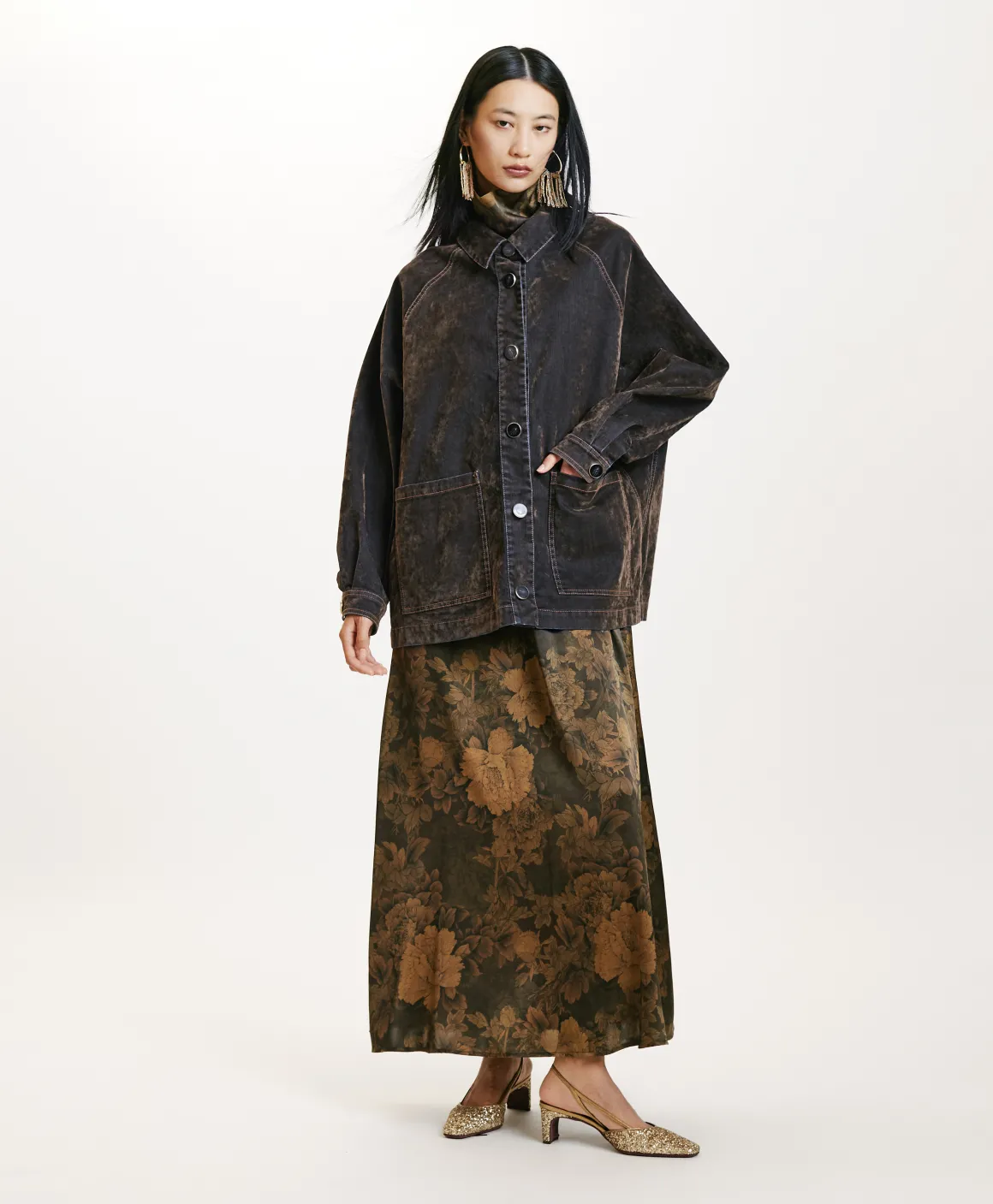 Momoni CAPPOTTO YAME' IN DENIM FLOCK-VERDE MILITARE VerdeMilitare Discount