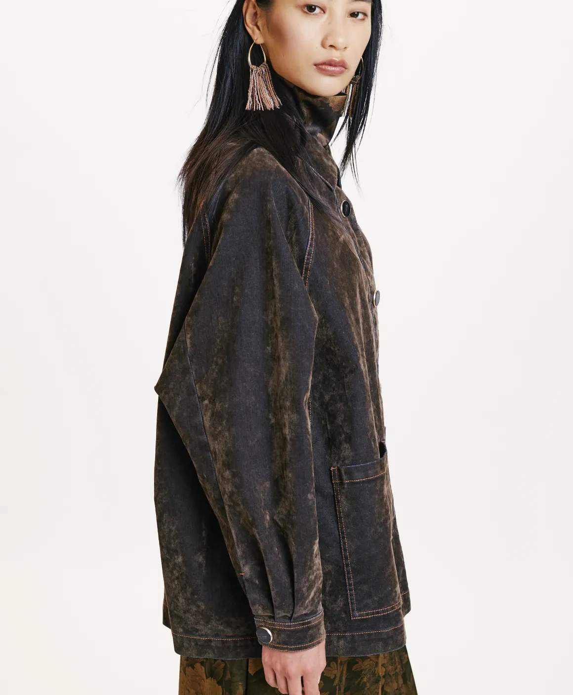 Momoni CAPPOTTO YAME' IN DENIM FLOCK-VERDE MILITARE VerdeMilitare Discount