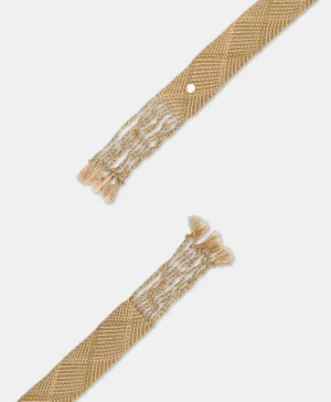 Momoni CINTURA KUNIE IN LUREX INTRECCIATO- Champagne/Oro Sale
