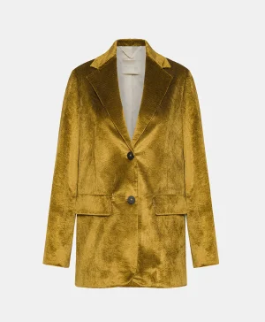 Momoni GIACCA AIRI IN VELLUTO A COSTE STRETCH- Zenzero Hot