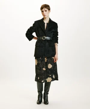 Momoni GIACCA AIRI IN VELLUTO A COSTE STRETCH- Nero Cheap