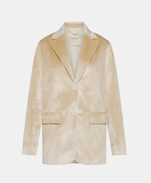 Momoni GIACCA AIRI IN VELLUTO A COSTE STRETCH- Crema Store