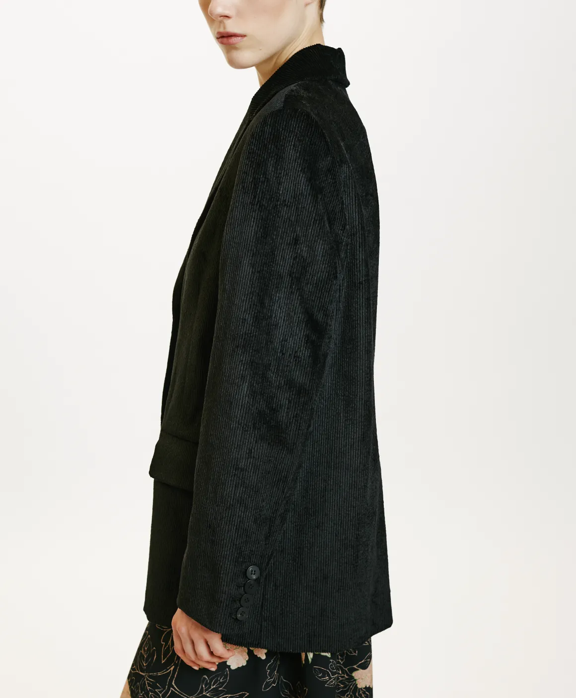 Momoni GIACCA AIRI IN VELLUTO A COSTE STRETCH- Nero Cheap