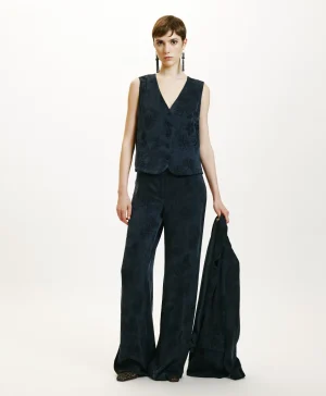 Momoni GIACCA SABI IN LYONCEL VISCOSA JACQUARD- Indaco Shop