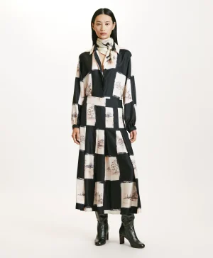 Momoni GONNA HARUKA IN TWILL DI SETA STAMPATO-MULTICOLORE NERO MulticoloreNero Fashion