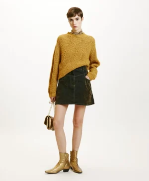 Momoni GONNA TEMPURA IN DENIM FLOCK-VERDE MILITARE VerdeMilitare Clearance