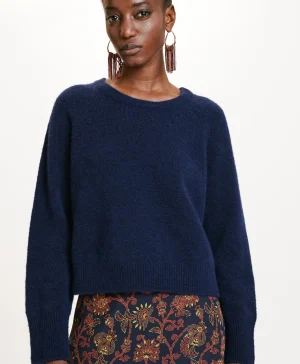 Momoni MAGLIA FLAVIEN IN EFFETTO FELPA UNITO- Inchiostro Best Sale