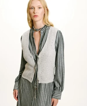 Momoni MAGLIA HIDARI PUNTO PIZZO LUREX- Argento Online