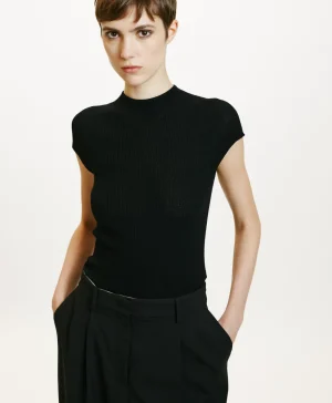 Momoni MAGLIA KAME IN LANA MERINOS- Nero Store