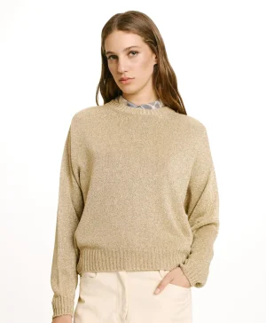 Momoni MAGLIA KARASU IN LUREX- Oro Hot