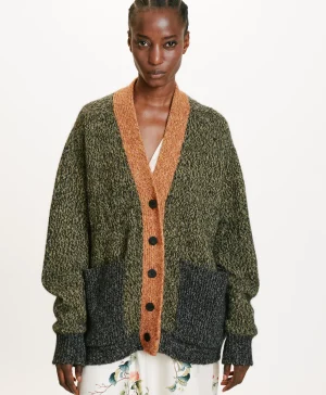 Momoni MAGLIA NATSU MOULINE COLOR BLOCK-MULTICOLORE VERDE MulticoloreVerde Hot