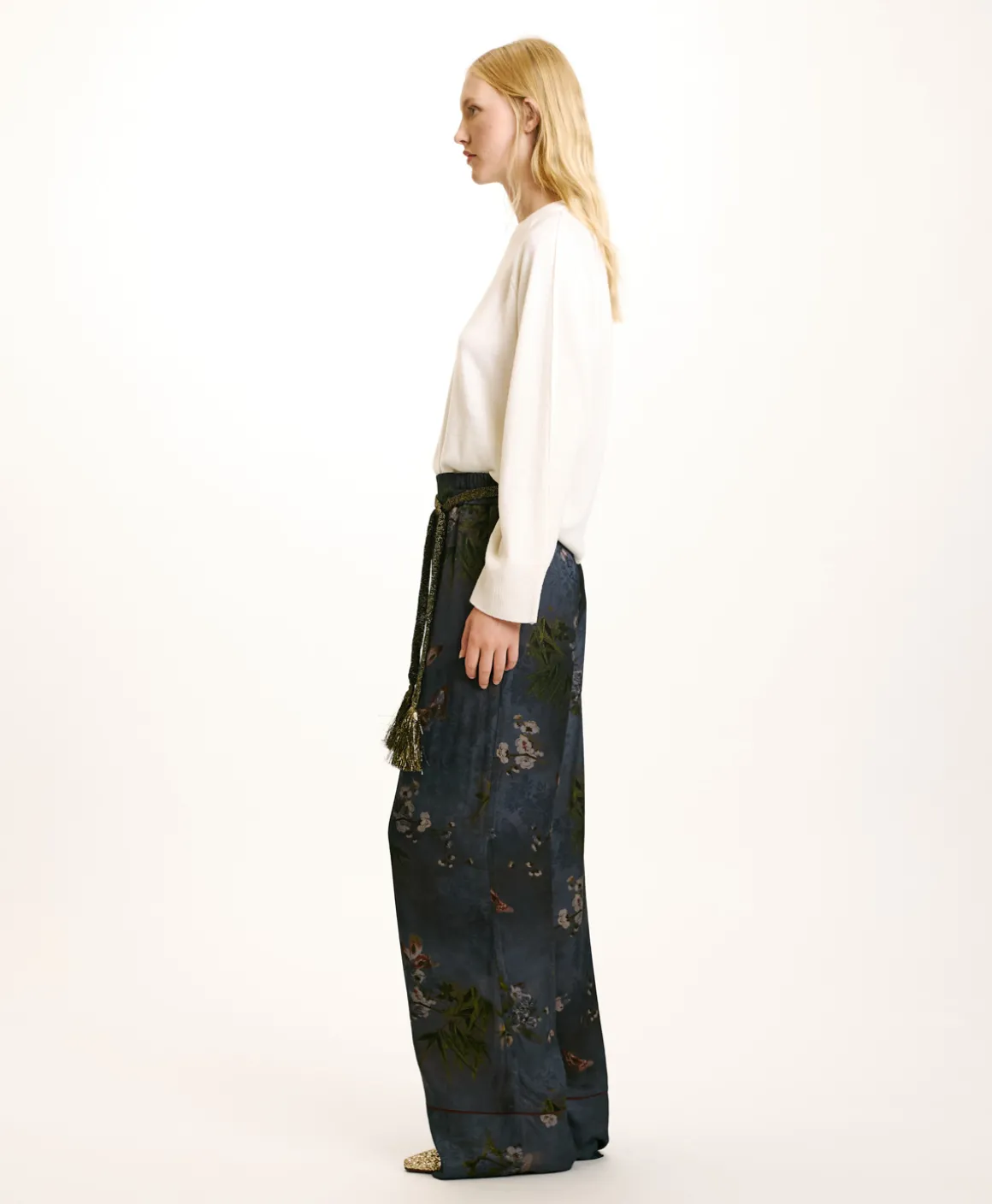 Momoni PANTALONI DAIKI IN VISCOSA JACQUARD STAMPATA-MULTICOLORE GRIGIO POLVERE MulticoloreGrigioPolvere Online