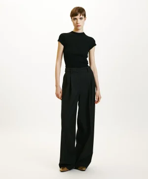 Momoni PANTALONI KYOTO IN FRESCO DI LANA BISTRETCH- Nero Fashion