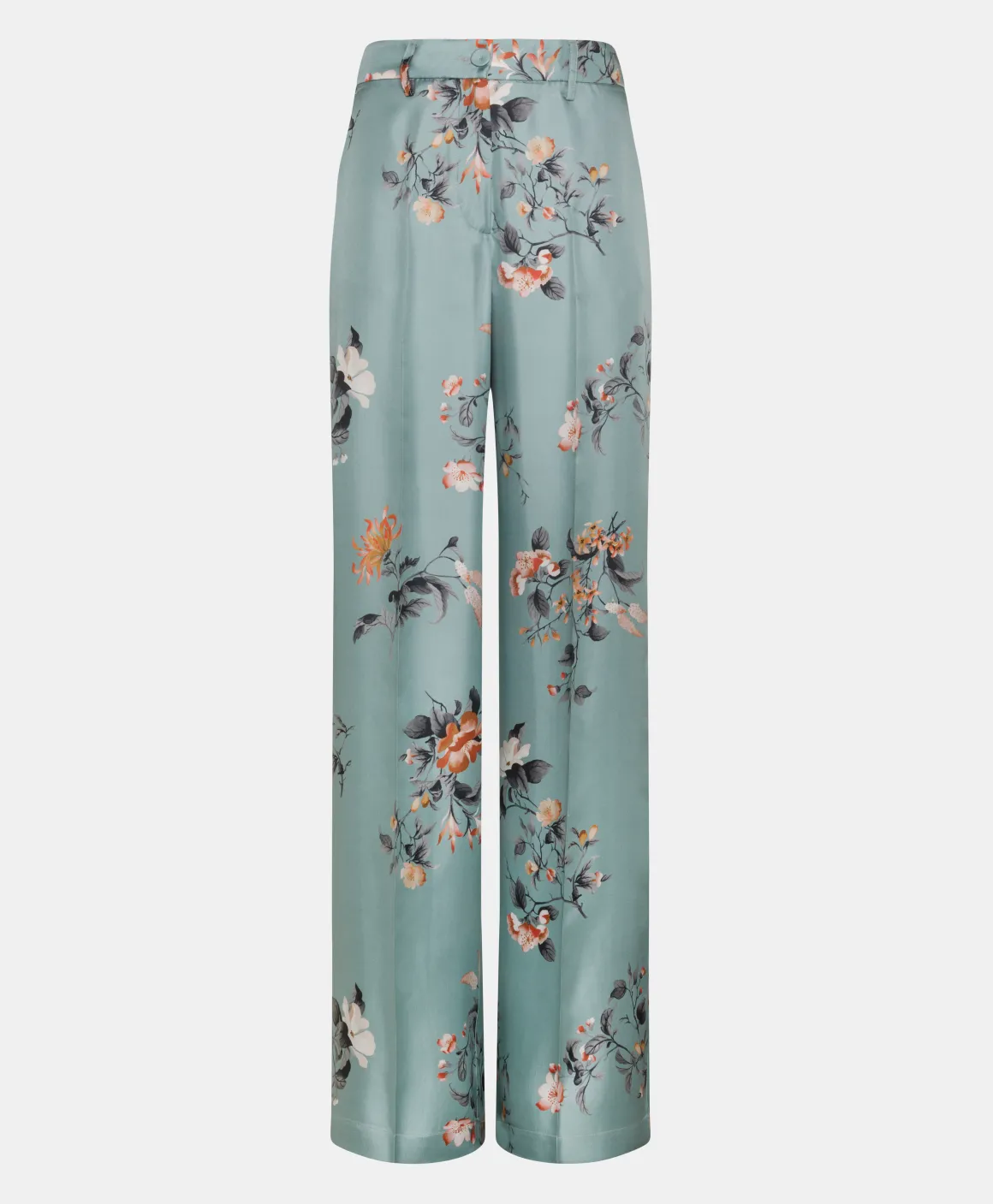 Momoni PANTALONI SANSEI IN TWILL DI SETA STAMPATO - AZZURRO/TABACCO Best