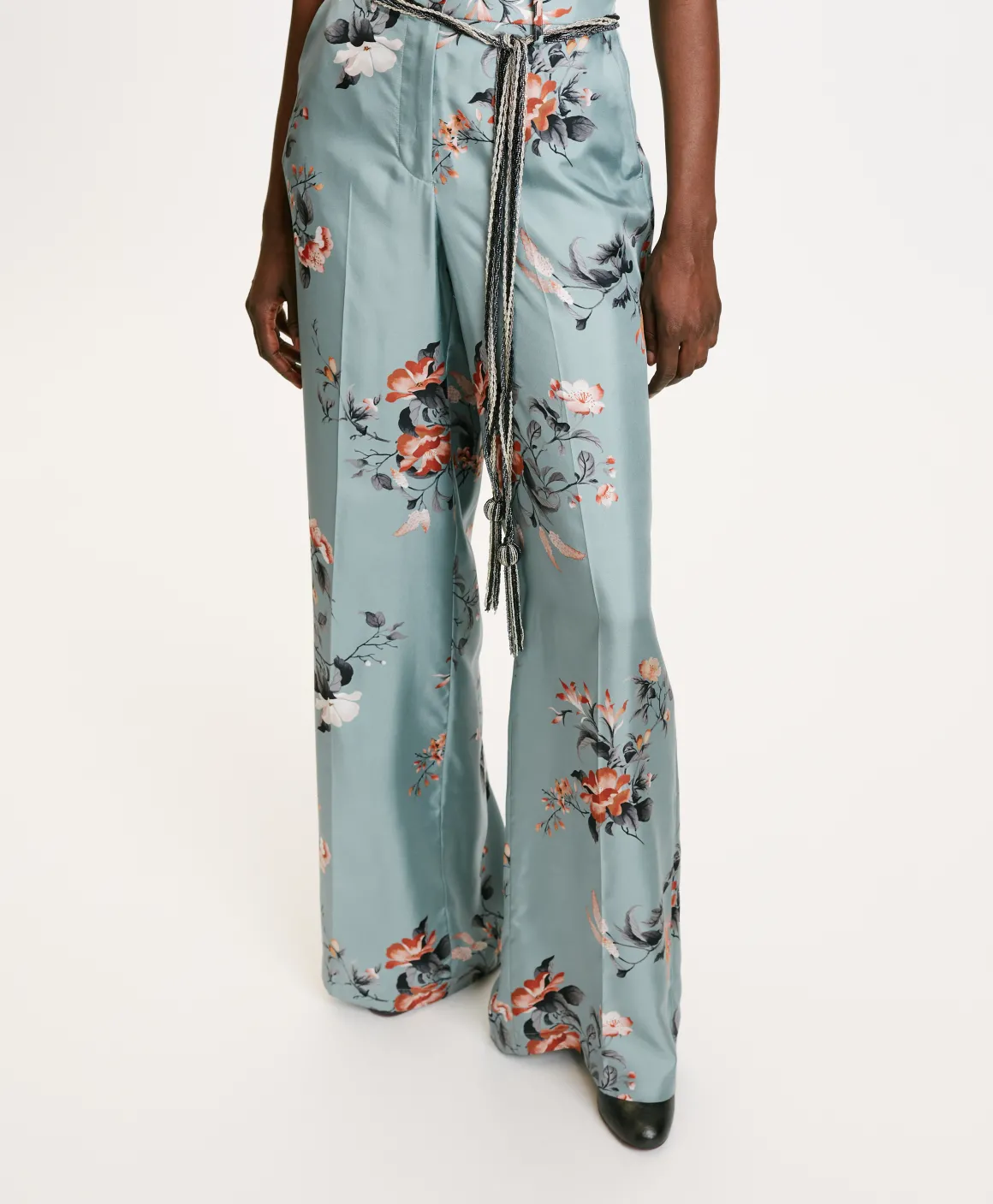 Momoni PANTALONI SANSEI IN TWILL DI SETA STAMPATO - AZZURRO/TABACCO Best