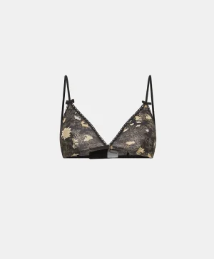 Momoni REGGISENO AMETHIST IN NYLON STAMPATO-NERO/ROSA CIPRIA Nero/RosaCipria Sale