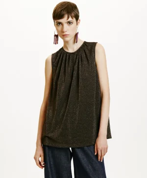 Momoni TOP CRIS IN JERSEY LUREX - Rame Flash Sale