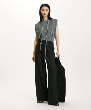 Momoni TSHIRT ENNA IN JERSEY LUREX -GRIGIO SCURO GrigioScuro Discount