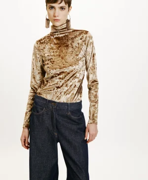 Momoni TSHIRT INE IN VELLUTO STRETCH - Talpa Fashion