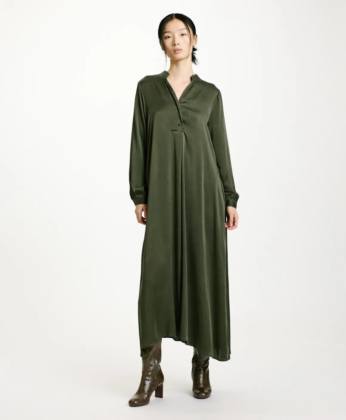 Momoni VESTITO ATENA IN SETA SANDWASHED UNITA-BAMBÙ Bambù Online