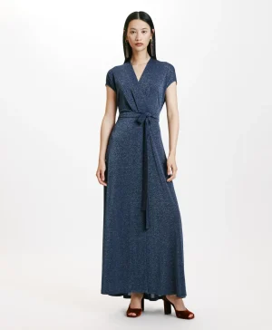 Momoni VESTITO COTONARIA IN JERSEY LUREX - Denim Clearance