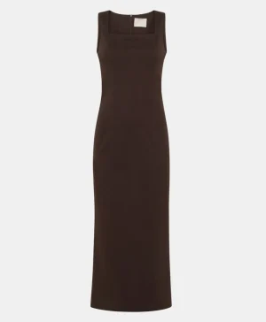 Momoni VESTITO MINAMI IN PUNTO MILANO-MARRONE SCURO MarroneScuro Fashion