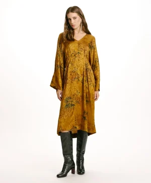 Momoni VESTITO ROMI IN VISCOSA JACQUARD STAMPATA- Bruciato/Multicolore Store